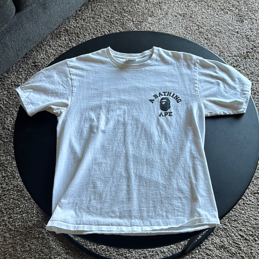 Bape White Short Sleeve Tee Classic Cotton